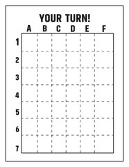 Blank battleship game grid ready for your turn