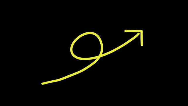 Hand Drawn Chalk Animation Set: Arrows, Boxes, Circles, and Rough Underline Lines Motion Graphic Elements on Transparent Background 4k video animation seamless loop