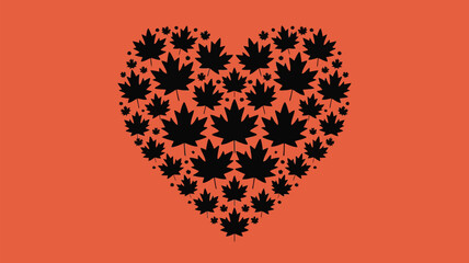 Show your Canadian pride with this modern heart of maple leaves, perfect for Canada Day celebrations and showcasing love for Canada's iconic symbol