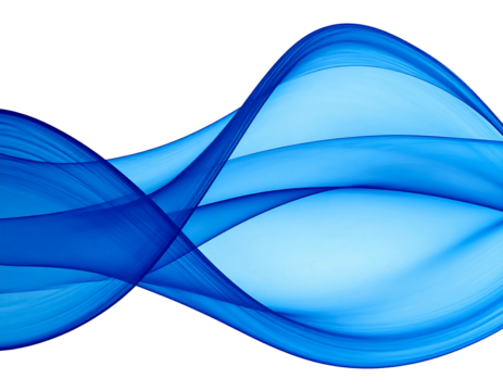 Flowing blue ribbons overlap on a dark background, creating an abstract, dynamic composition that evokes motion and energy - Powered by Adobe