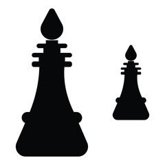 Soldier chess icons. Pawn chess icon for mobile concept and web design. Silhouette of soldier chess piece on a white background. Vector illustration.