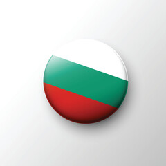Glossy 3D Bulgaria flag button in white green red