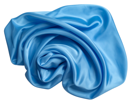 Flowing, vibrant fabric with complex folds and shadows, creating a dynamic and textured visual. Isolated on black