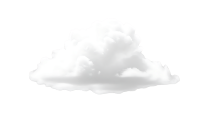 Fluffy white cloud isolated on transparent background