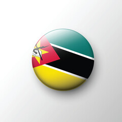 Glossy Mozambique flag circular emblem
