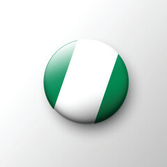 Glossy round Nigeria flag icon