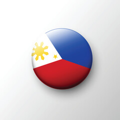 Glossy round Philippines flag emblem