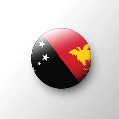 Glossy Papua New Guinea flag round symbol