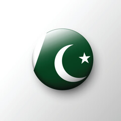 Shiny circular Pakistan flag icon