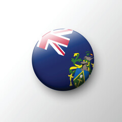 Glossy Pitcairn Islands flag round badge