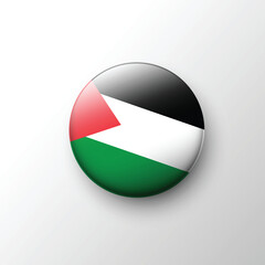 Glossy Palestine flag circular emblem