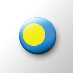 Glossy Palau flag round icon
