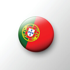 Obraz premium Glossy Portugal flag round symbol