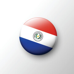 Shiny Paraguay flag circular badge