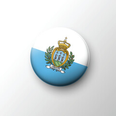 Glossy round icon of San Marino national flag