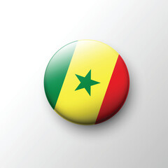 Glossy round icon of Senegal national flag
