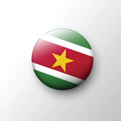 Glossy round icon of Suriname national flag