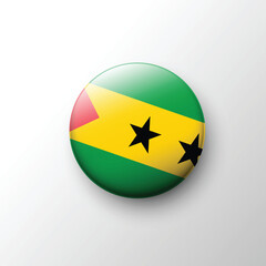 Glossy round icon of S&atilde;o Tom&eacute; and Pr&iacute;ncipe flag