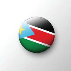 Glossy round icon of South Sudan national flag
