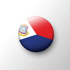 Glossy round icon of Sint Maarten national flag