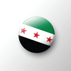 Glossy round icon of Syrian opposition independence flag