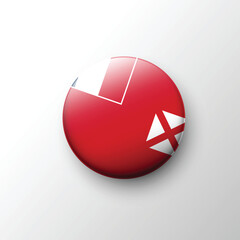 Glossy round icon of Wallis and Futuna flag