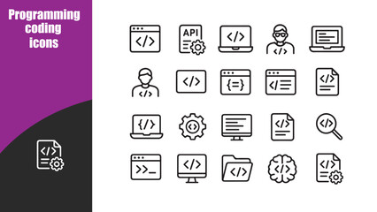 Programming coding  icons