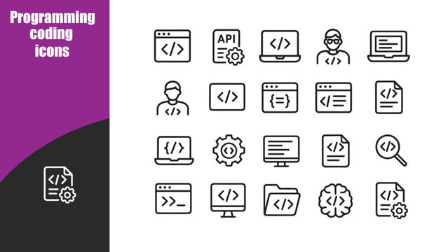 Programming coding  icons