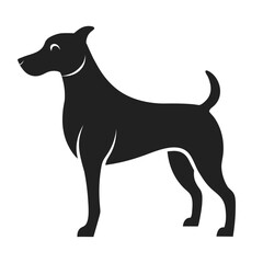  black dog isolated on white background