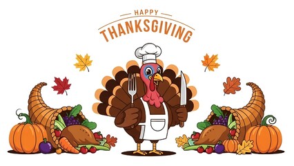 Naklejka premium thanksgiving turkey vector