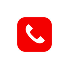 Red phone call button icon