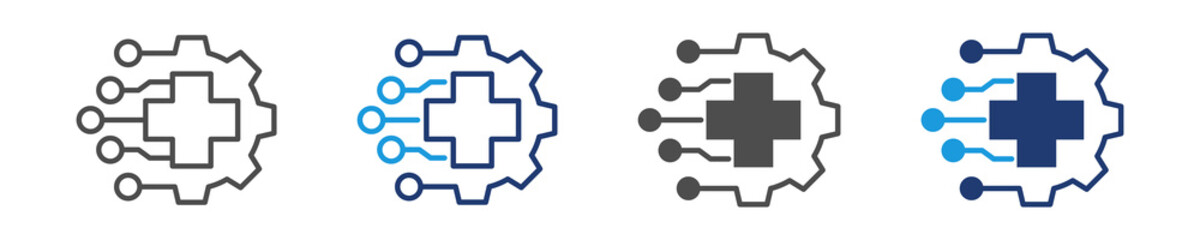 health digital transformation  icon set multiple style