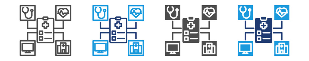 health information exchange  icon set multiple style