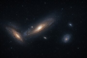 A wide-angle, artistic representation of the Local Group of galaxies. 