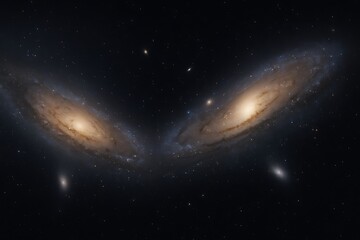 A wide-angle, artistic representation of the Local Group of galaxies. 