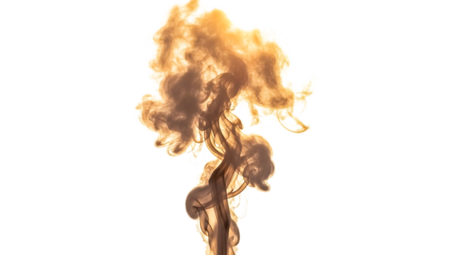 Brown smoke isolated on transparent background, abstract design - Powered by Adobe