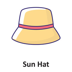 Sun Hat Vector icon which can easily modify or edit