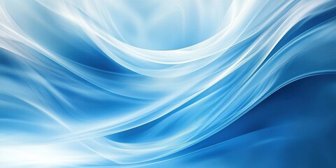Blue abstract wave background with fluid motion and smooth swirling lines. Elegant texture featuring soft gradients and contemporary design for modern visuals.