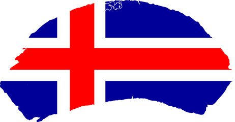 Obraz premium Iceland Map Flag Design Vector – Country Outline with National Flag Colors