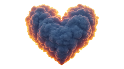 Heart shaped smoke isolated on transparent background for valentine
