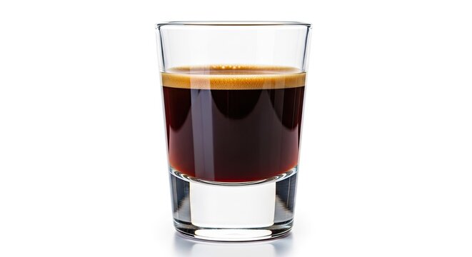 Close-up of a B-52 Cocktail in a Shot Glass on a White Background - Alcoholic Drink