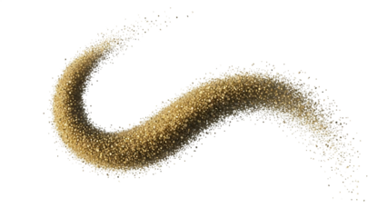 Sand explosion isolated on transparent background in a wave shape