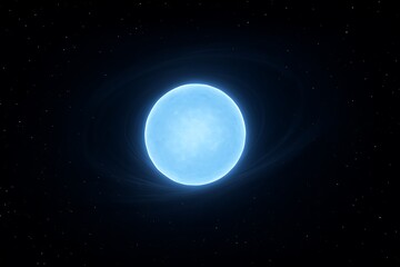 Obraz premium A highly realistic, deep-space rendering of an isolated neutron star.