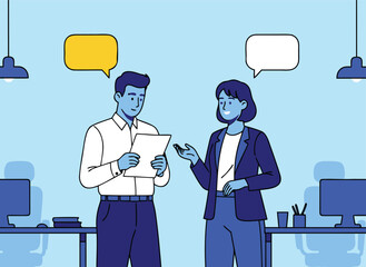 Professional colleagues collaborating and communicating at work