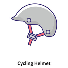 Fototapeta premium Cycling Helmet Vector icon which can easily modify or edit