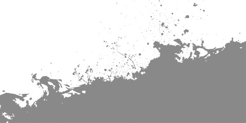 Grunge vector design of a black ink silhouette reindeer illustration with paint texture and splash border decoration