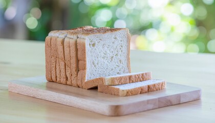 White square bread with a crispy golden crust
