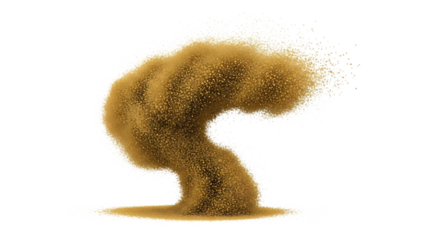 Sandstorm isolated on transparent background in a desert landscape