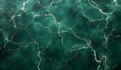 Abstract green marble texture with white veins