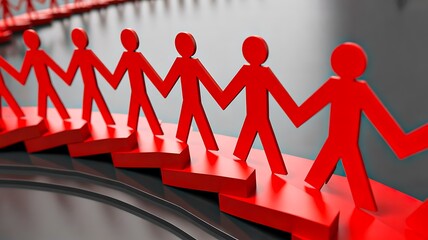 Economic decline concept with broken chain and falling arrow
